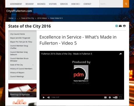 City of Fullerton Pipeline Screen